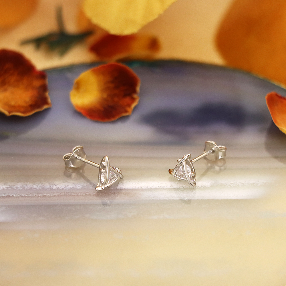 S925 Sterling Silver Geometric Stud Earrings - Minimalist Bar Earrings