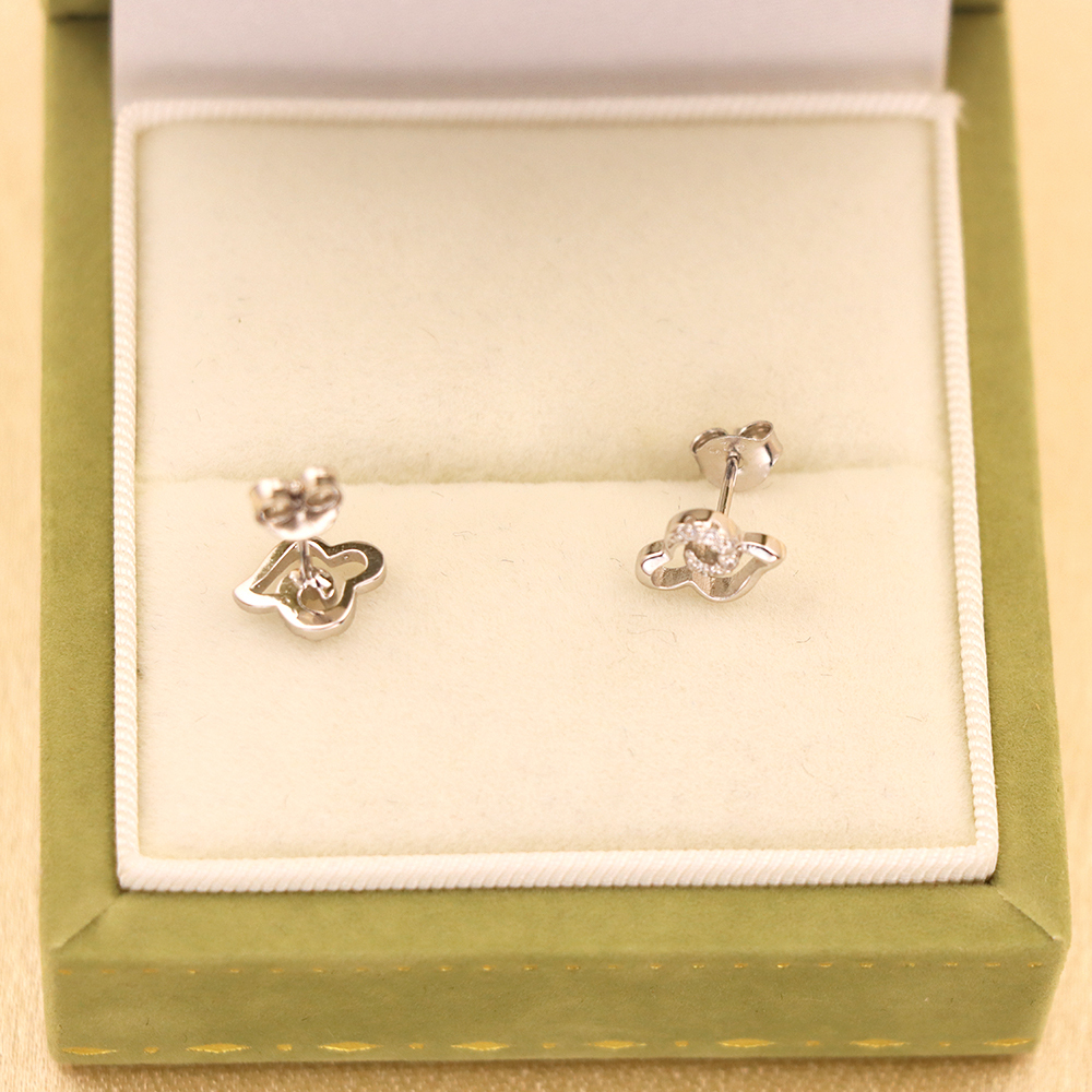S925 Sterling Silver Dainty Stud Earrings with Micro-Pave Earrings