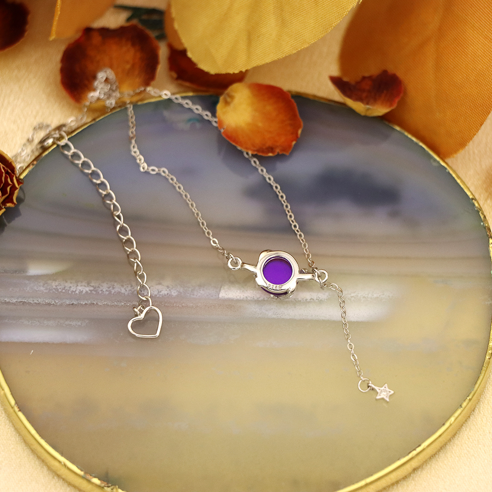 Moonstone Planet 925 sterling silver necklace fringe sweater chain
