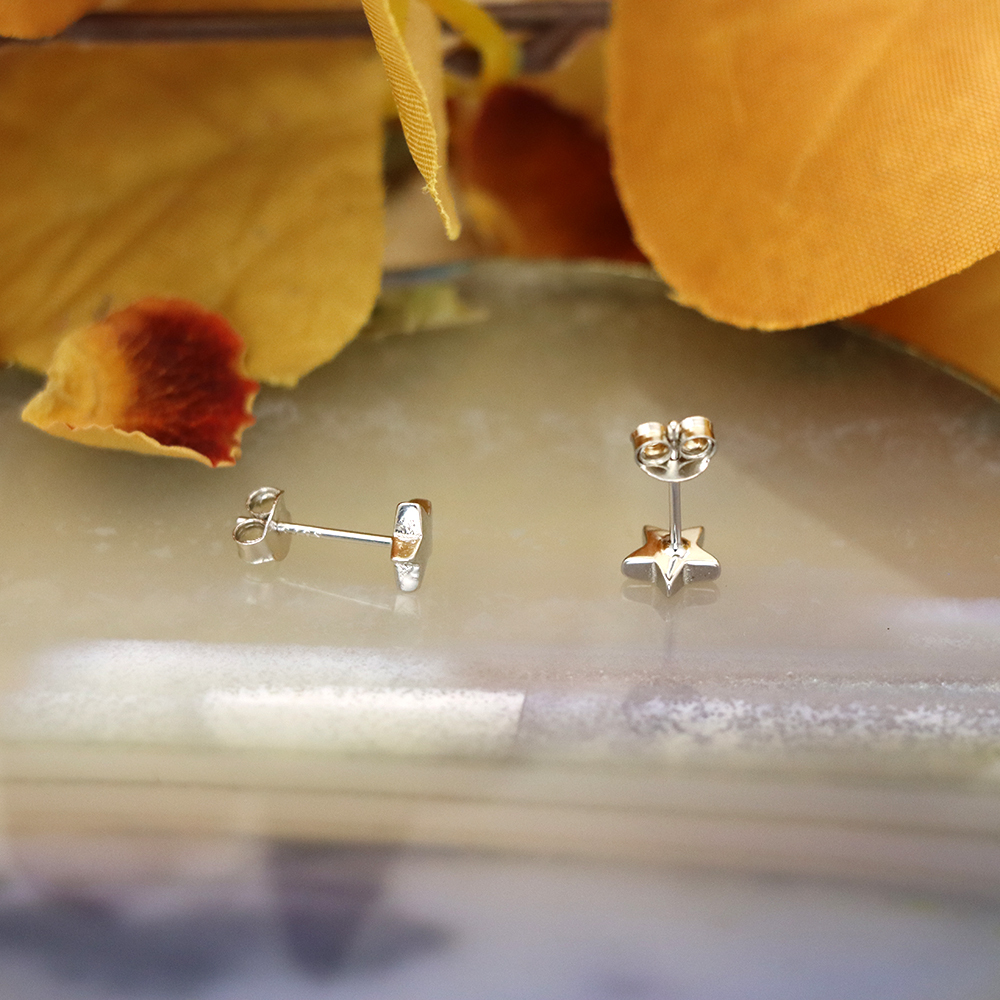 S925 Sterling Silver Star Stud Earrings for Women - Minimalist Cute Star Earrings