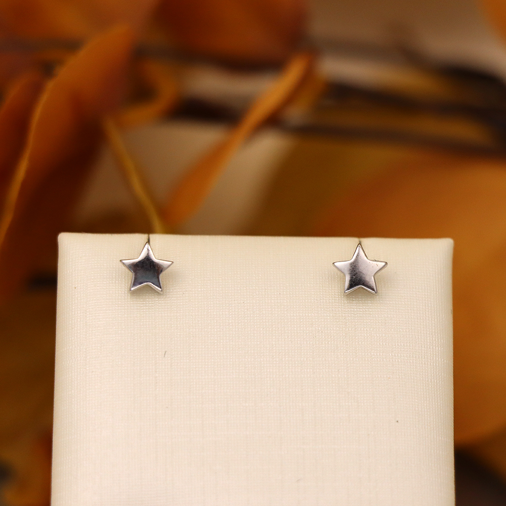 S925 Sterling Silver Star Stud Earrings for Women - Minimalist Cute Star Earrings