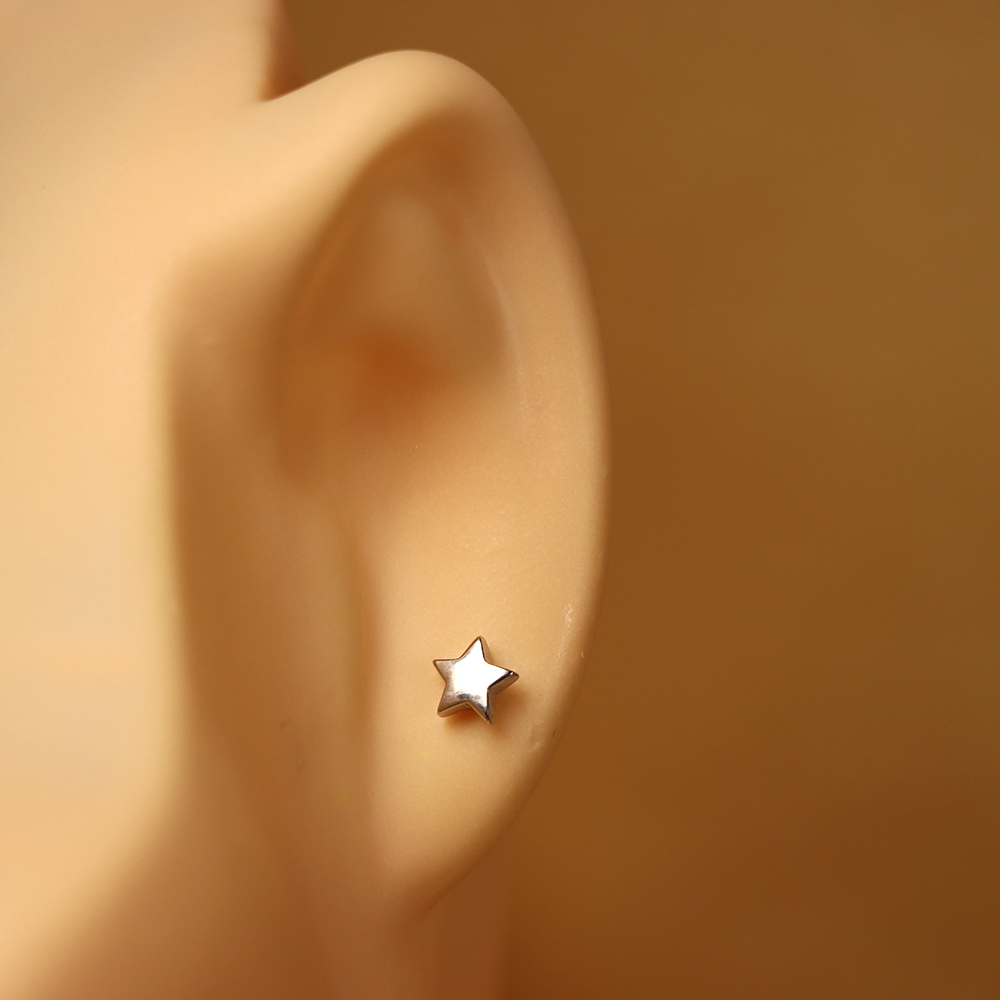 S925 Sterling Silver Star Stud Earrings for Women - Minimalist Cute Star Earrings