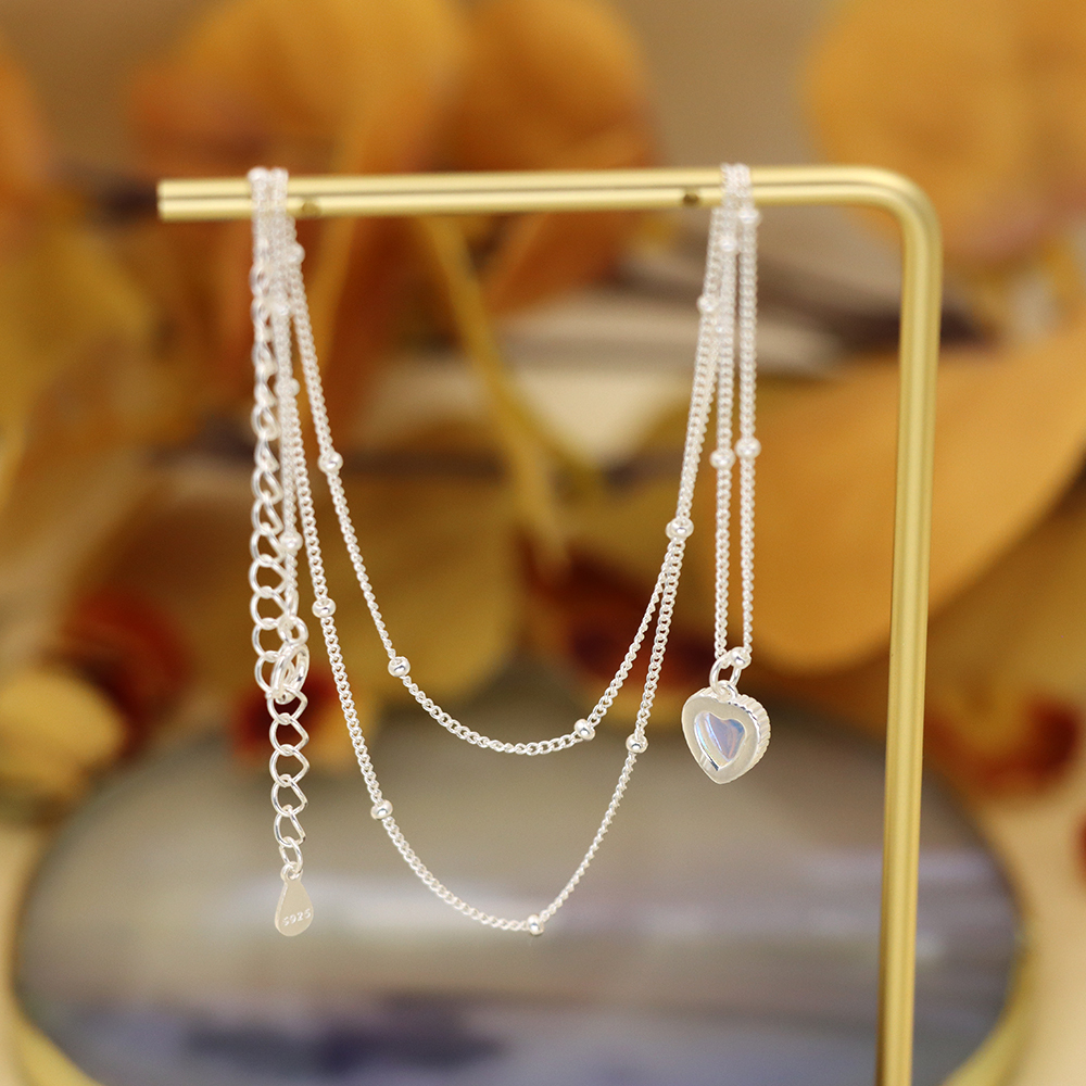 S925 sterling silver set with small cute animal necklace