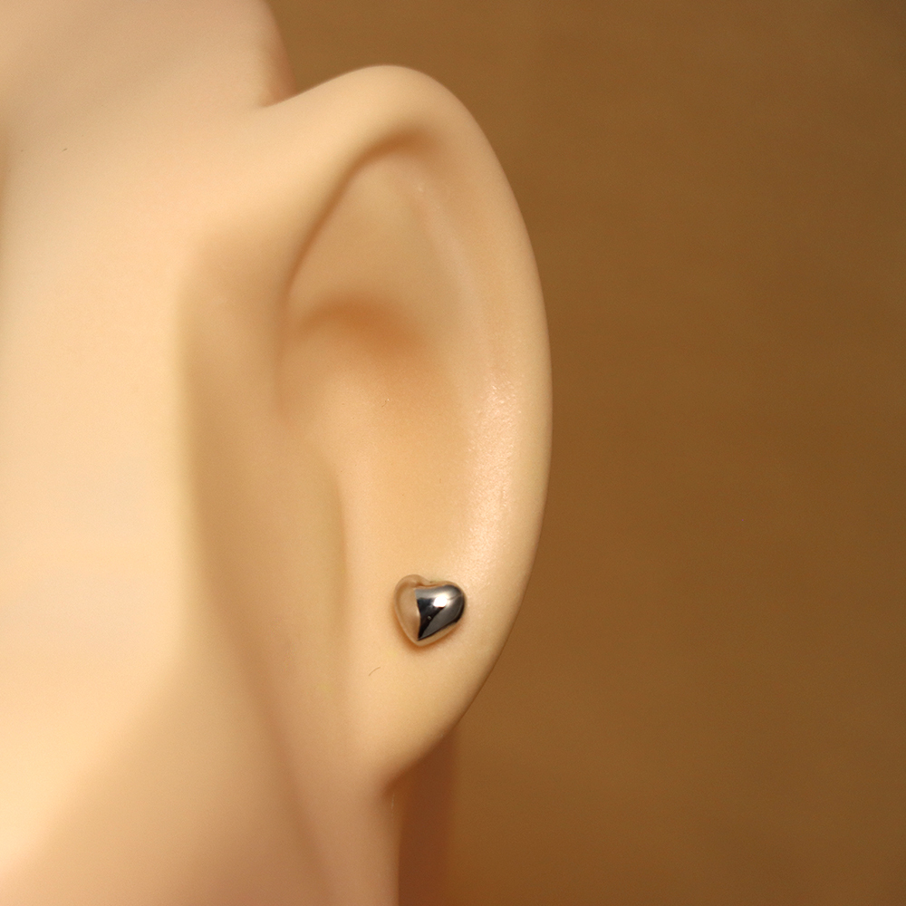 S925 Sterling Silver Heart Stud Earrings - Minimalist Heart Earrings