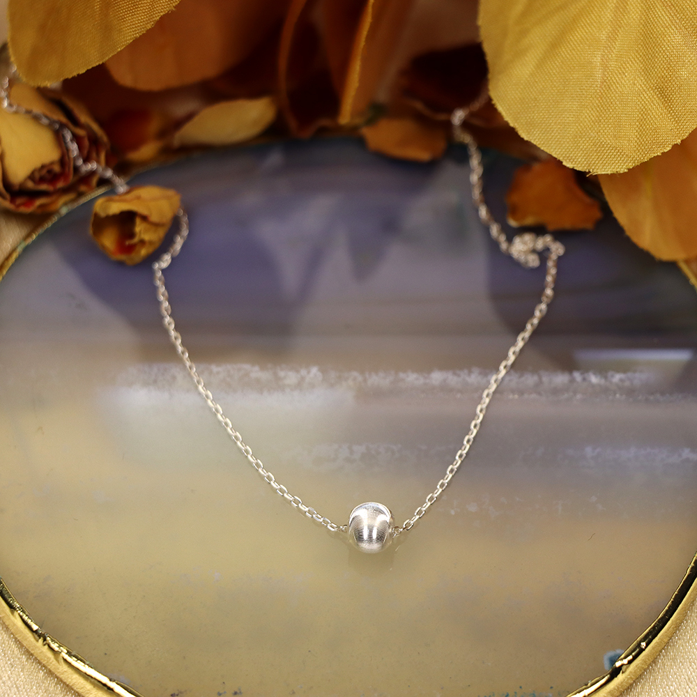 S925 sterling silver round pearl cat-eye sparkling transfer pearl necklace for ladies