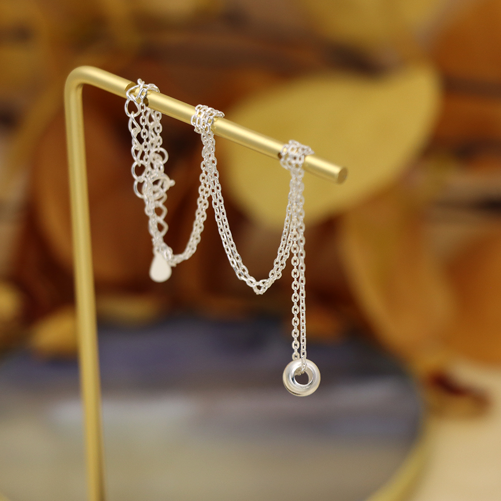 S925 sterling silver round pearl cat-eye sparkling transfer pearl necklace for ladies