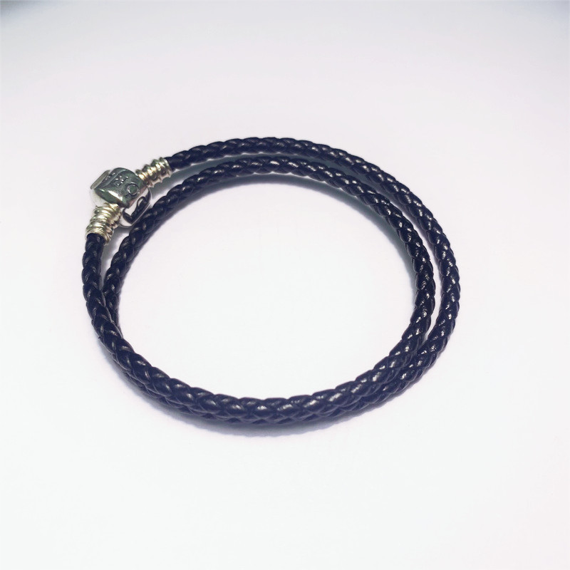 Pandora BRACELET DOUBLE BRAIDED LEATHER BLACK