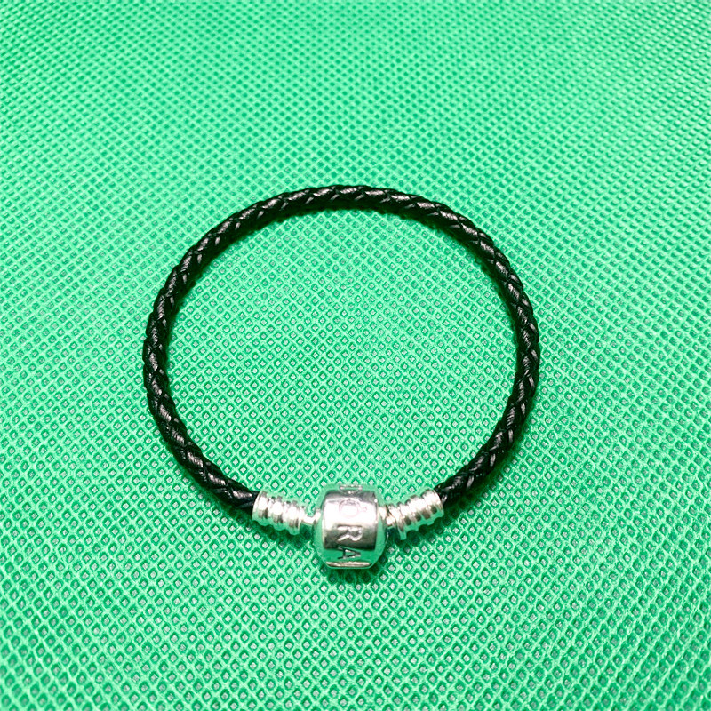 Pandora BRACELET DOUBLE BRAIDED LEATHER BLACK