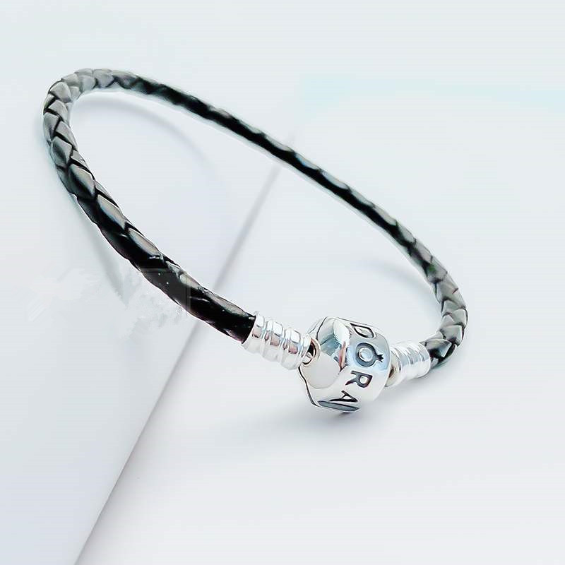 Pandora BRACELET DOUBLE BRAIDED LEATHER BLACK