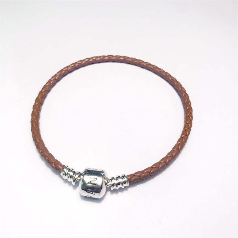 Pandora Brown double Braided Leather Bracelet