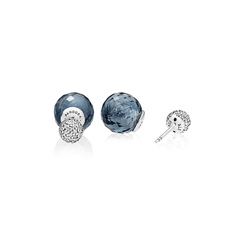 Pandora Midnight Blue Bright Drop Gleam Earrings