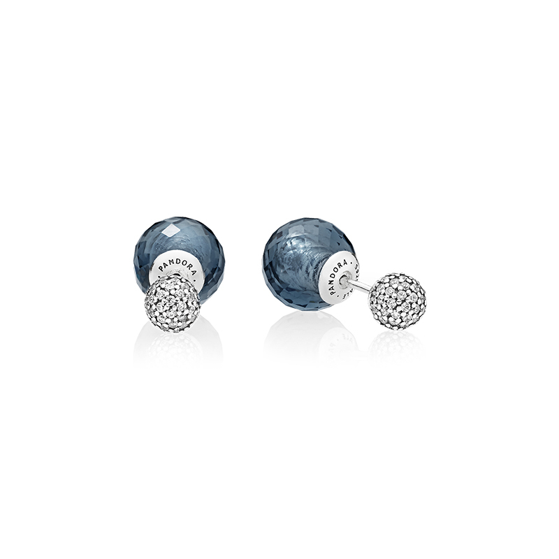 Pandora Midnight Blue Bright Drop Gleam Earrings