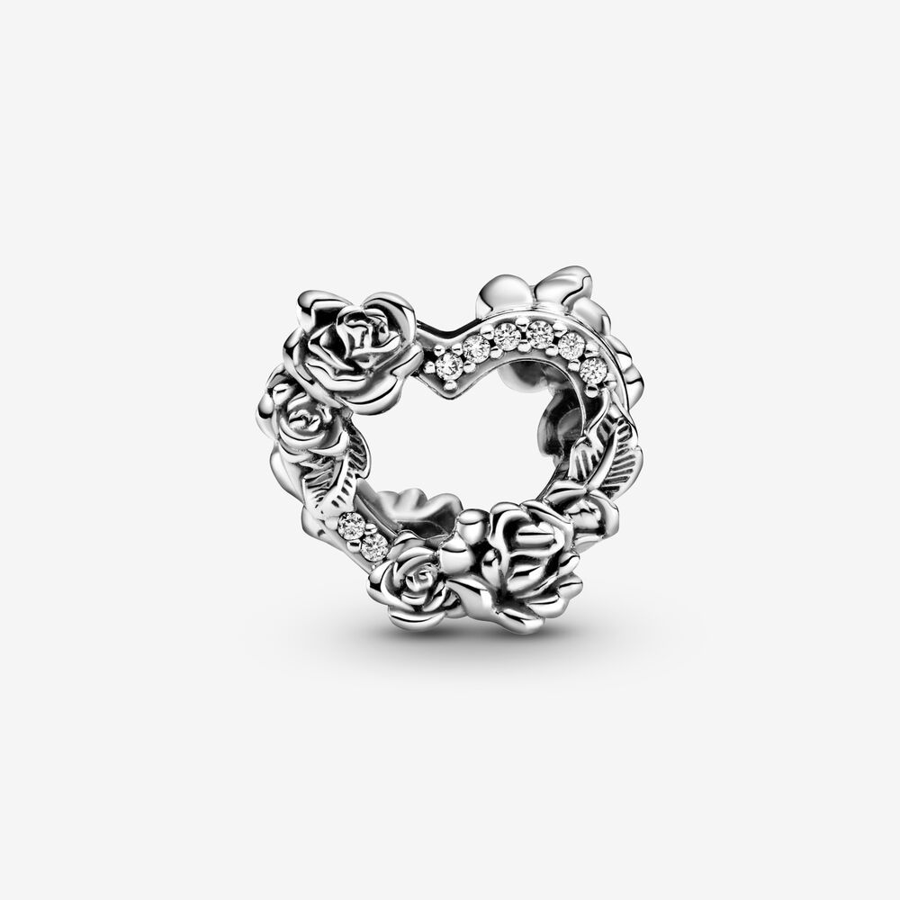Pandora S925 Hollow out love and rose string decoration