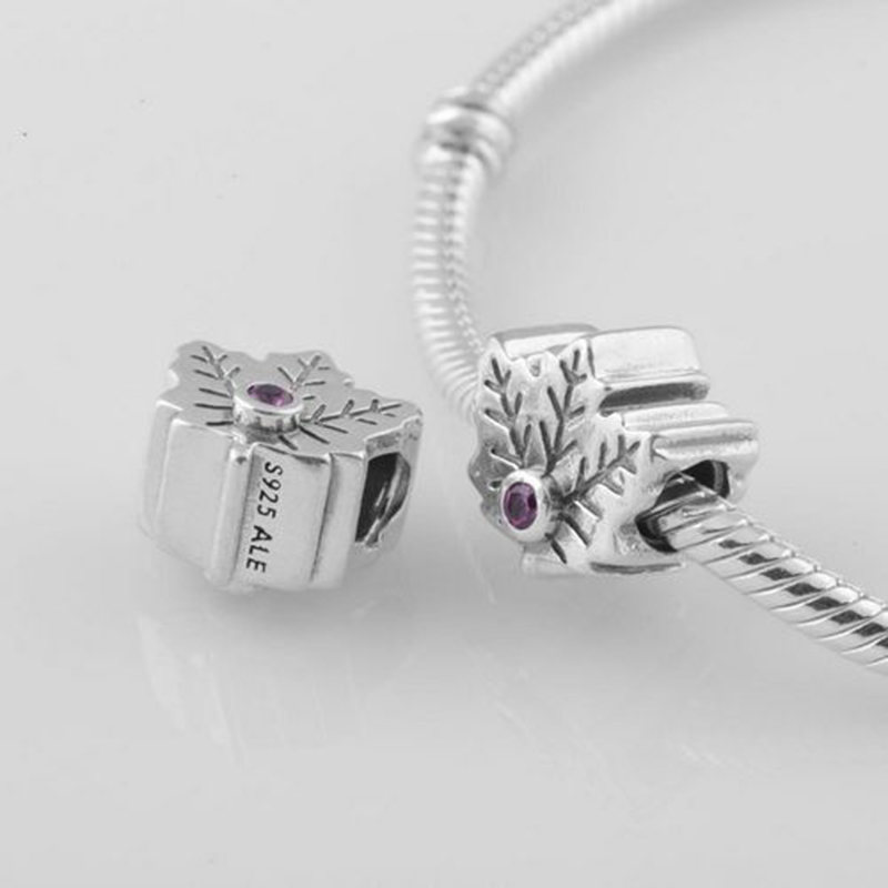 Pandora Canada MAPLE LEAF Red Sinthetic RUBY Charm~Bead