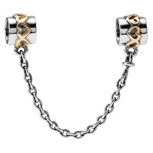 Pandora S925 Silver & Gold two tone Hearts Safety Chain