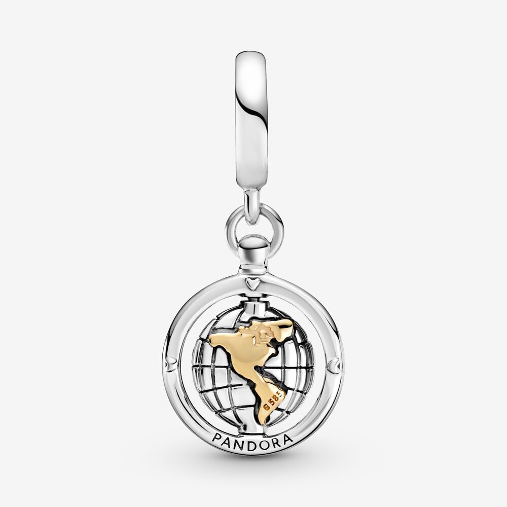 Pandora Silver Silver ALE Spinning World Dangle Charm