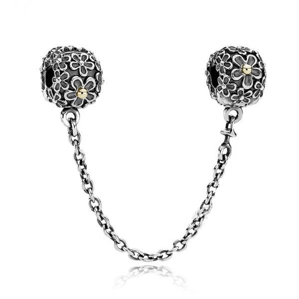 Pandora S925 CHARM 2-TONE BOUQUET SAFETY CHAIN