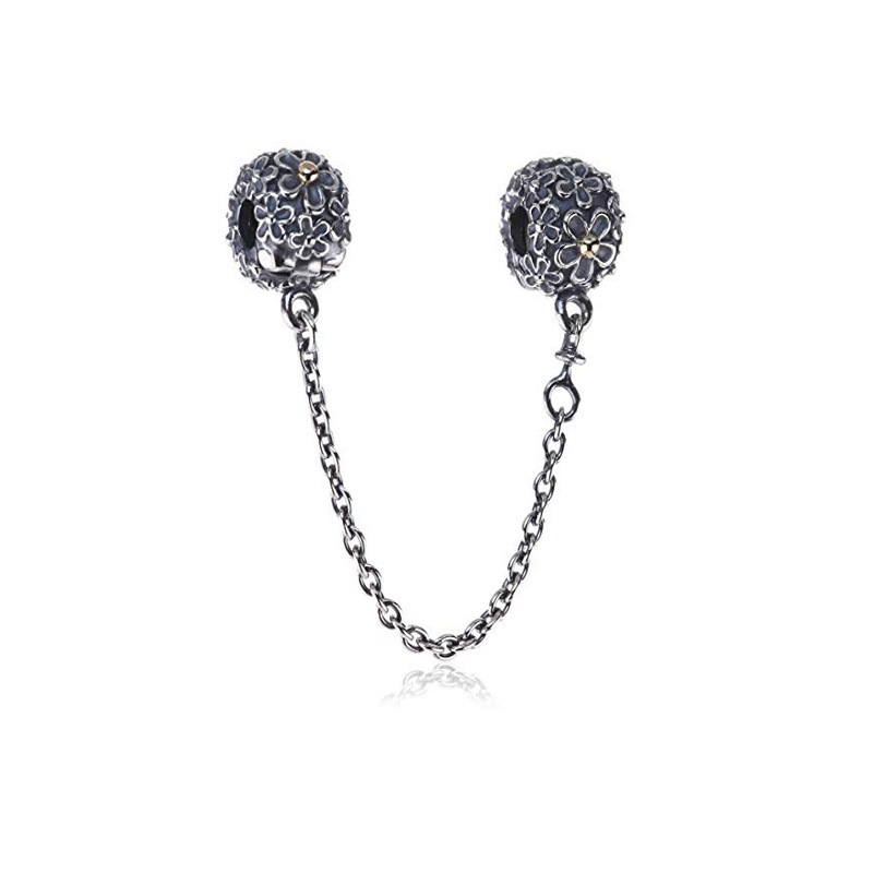 Pandora S925 CHARM 2-TONE BOUQUET SAFETY CHAIN