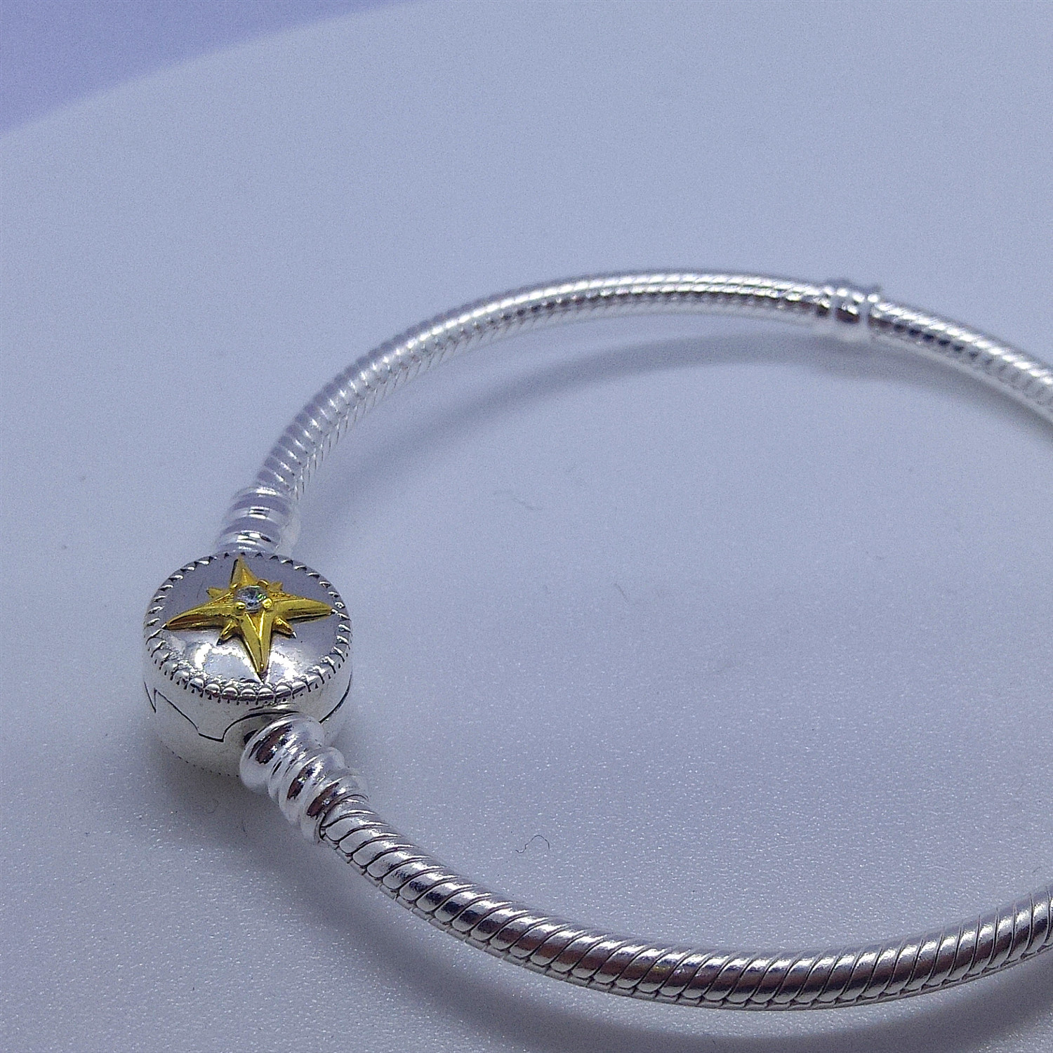 Pandora S925 Silver Sun Star sterling silver snakesbone chain