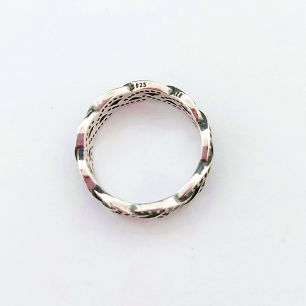 Pandora Sterling Silver CZ Plait Statement Ring