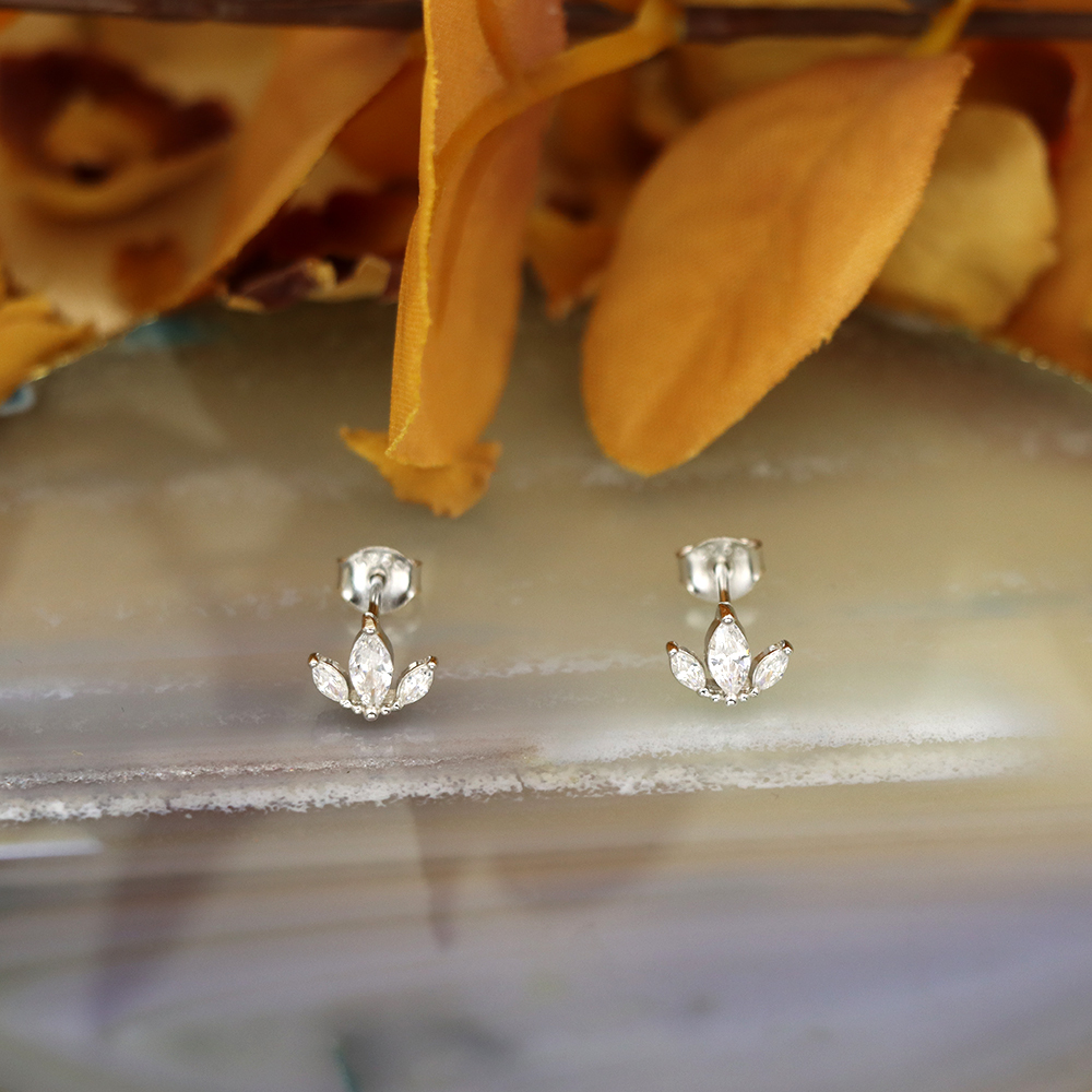 S925 Sterling Silver Crown Stud Earrings