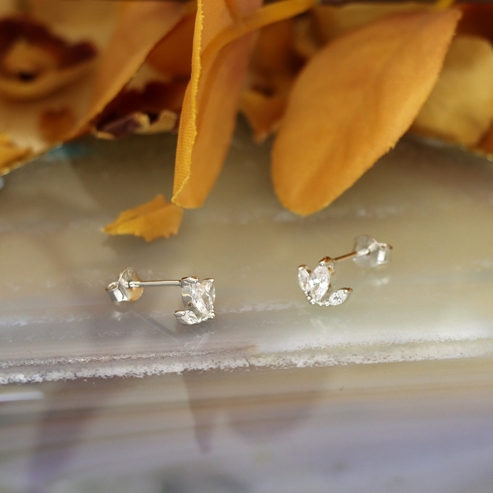 S925 Sterling Silver Crown Stud Earrings