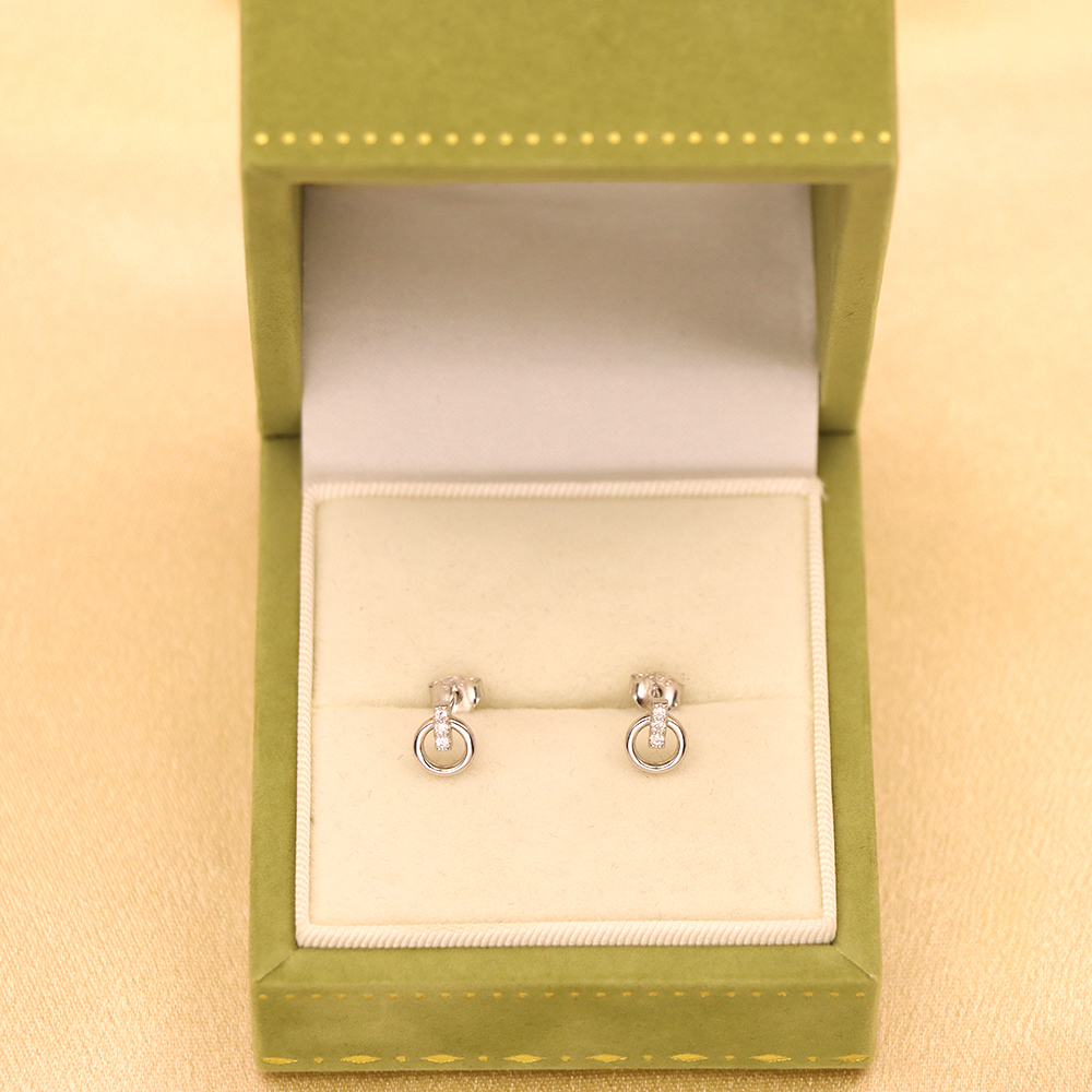 S925 Sterling Silver Diamond-Studded Earrings - Valentine's Day Gift