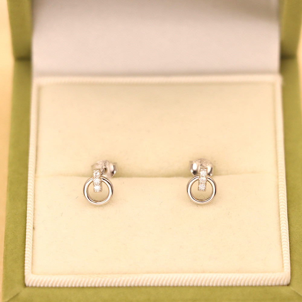 S925 Sterling Silver Diamond-Studded Earrings - Valentine's Day Gift