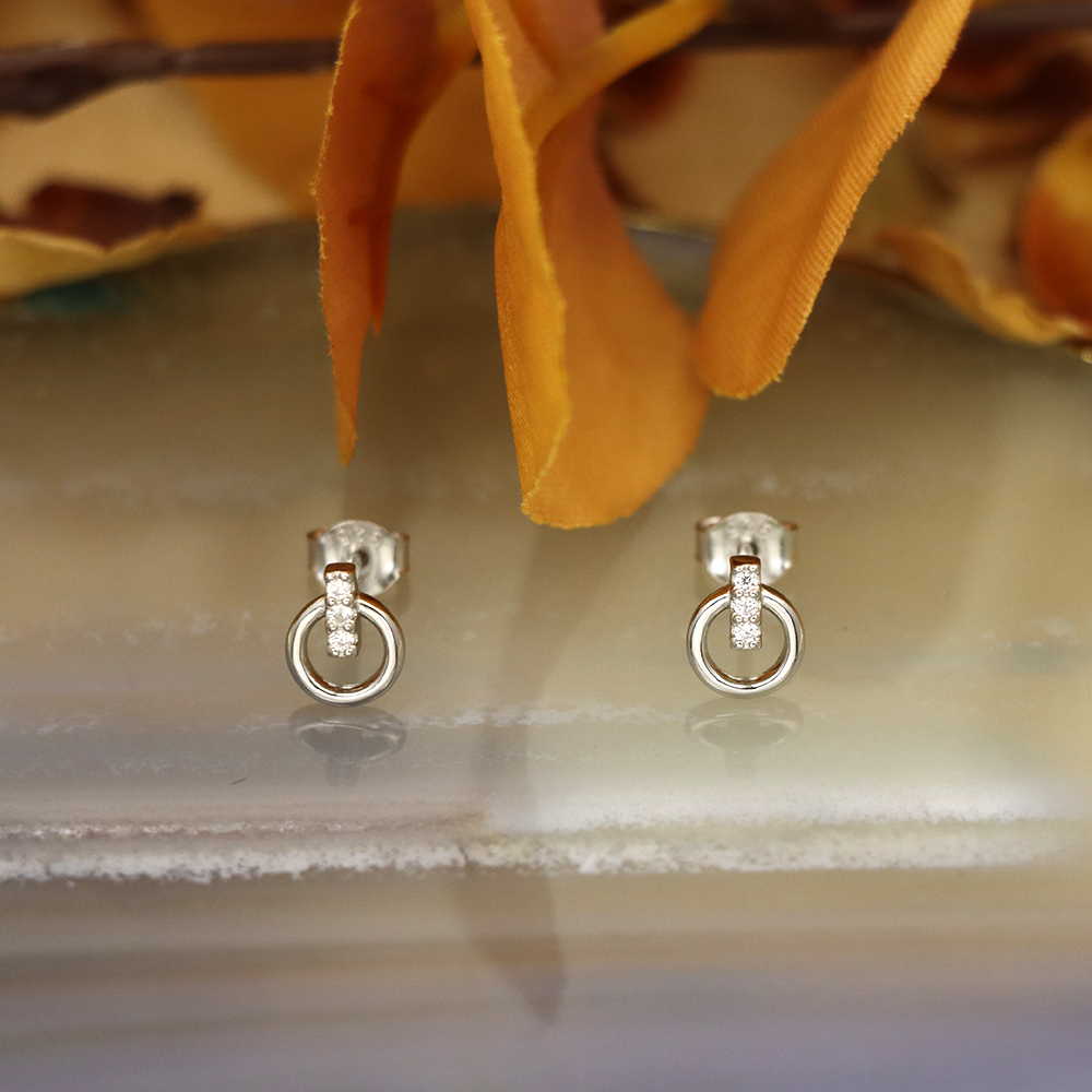 S925 Sterling Silver Diamond-Studded Earrings - Valentine's Day Gift