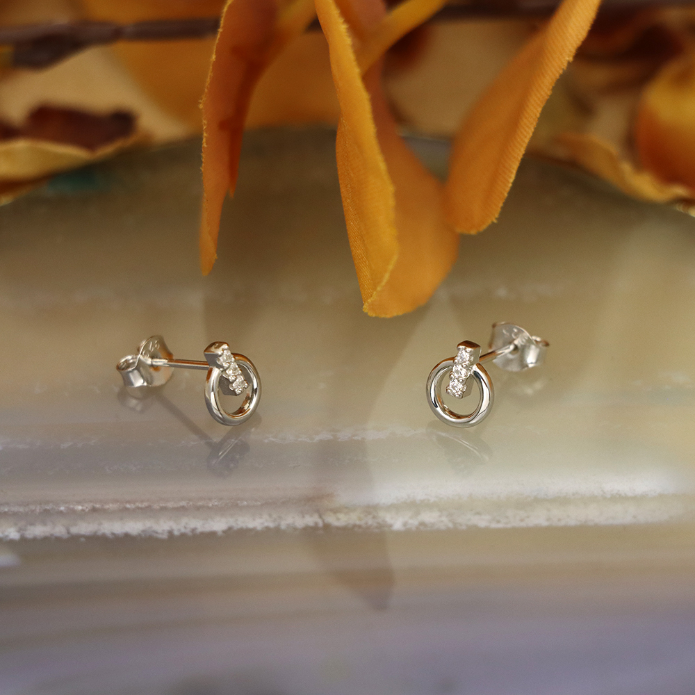 S925 Sterling Silver Diamond-Studded Earrings - Valentine's Day Gift