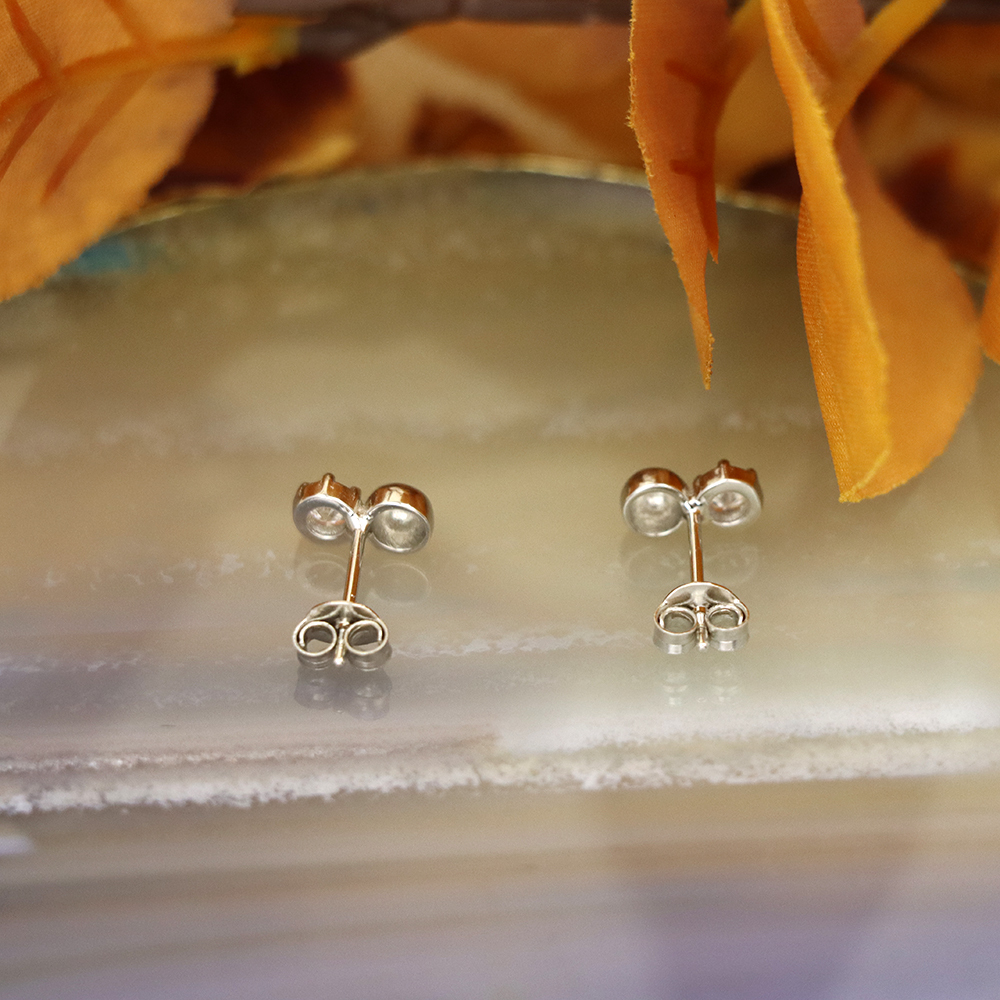 S925 Sterling Silver Simulated Diamond Bubble Stud Earrings