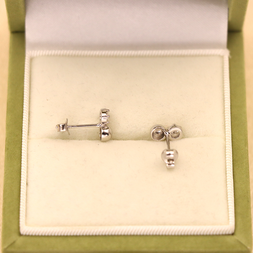 S925 Sterling Silver Simulated Diamond Bubble Stud Earrings