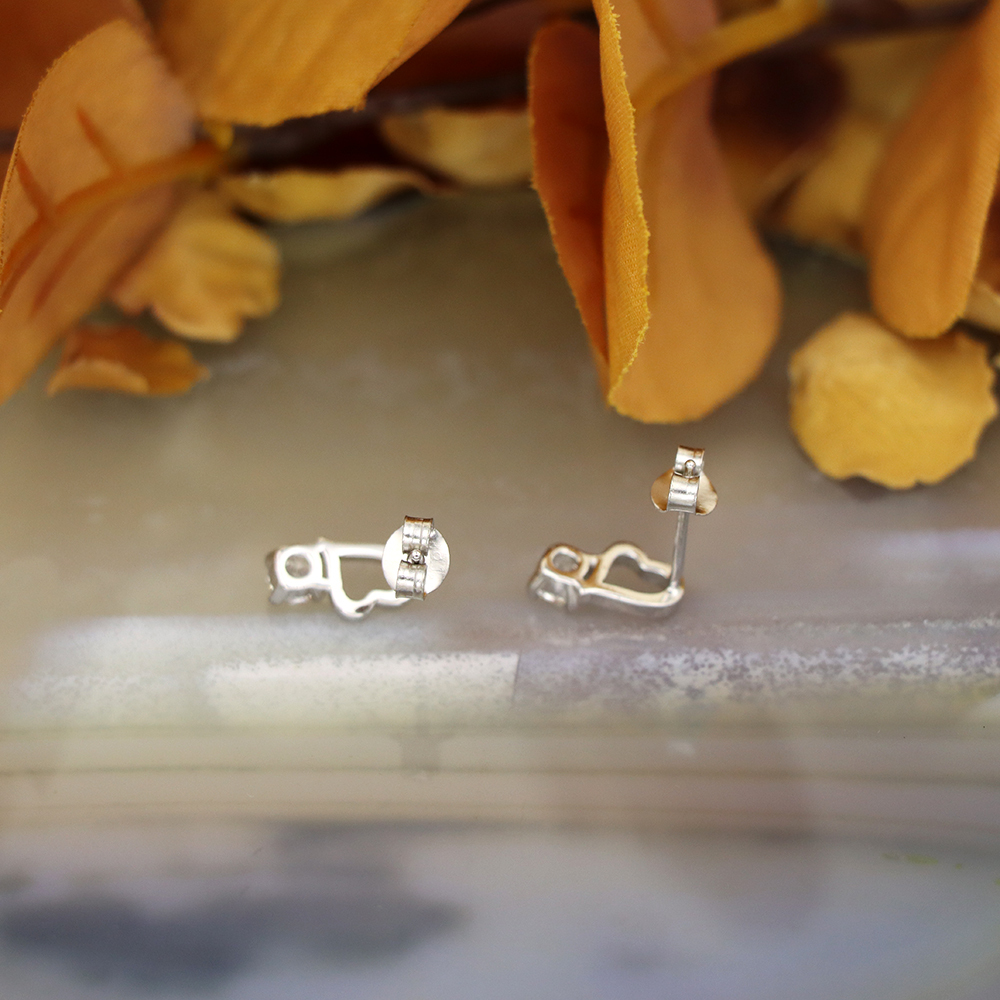 S925 Sterling Silver Hollow Heart Stud Earrings