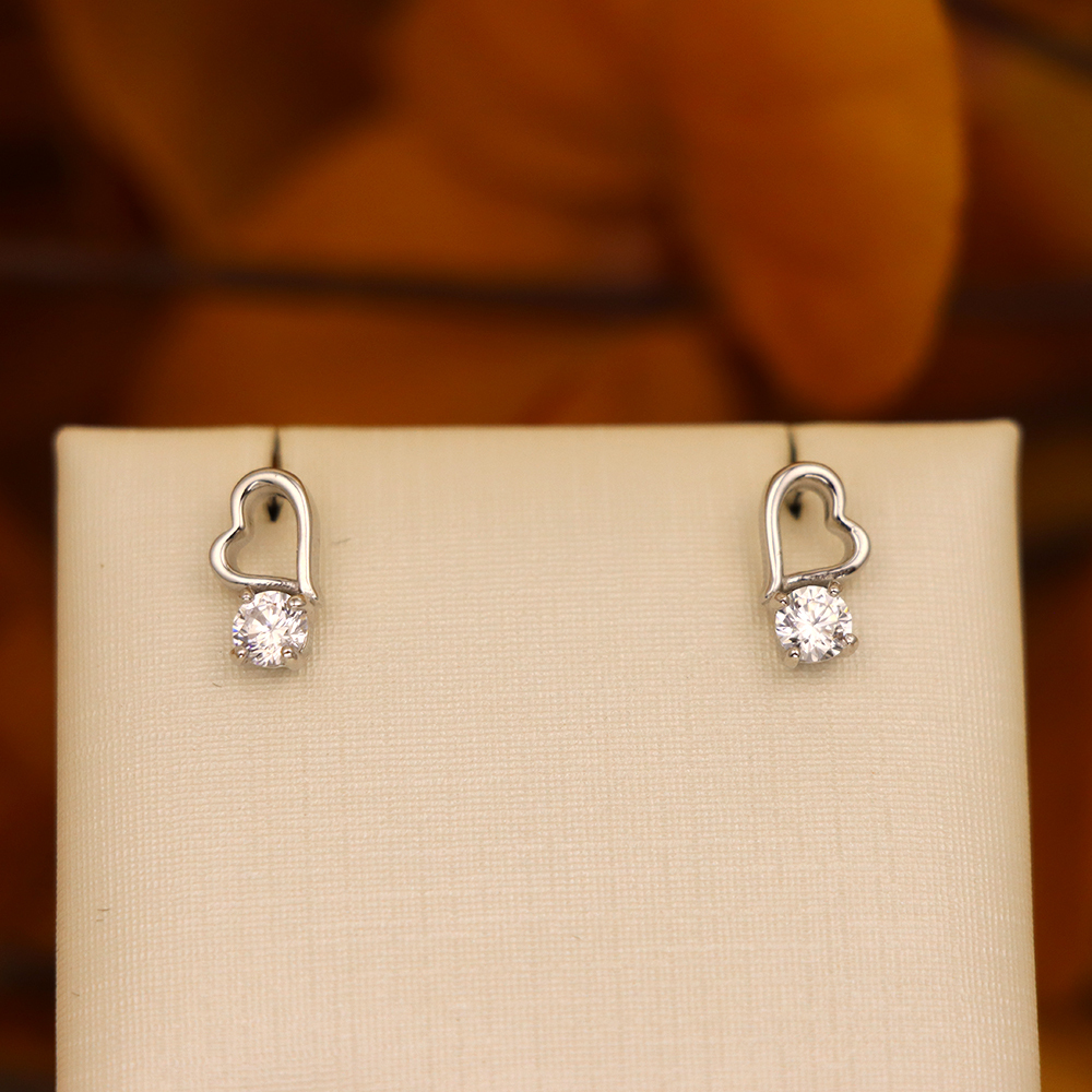 S925 Sterling Silver Hollow Heart Stud Earrings
