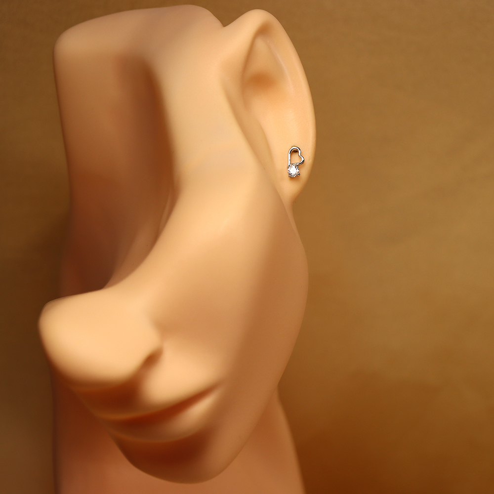 S925 Sterling Silver Hollow Heart Stud Earrings