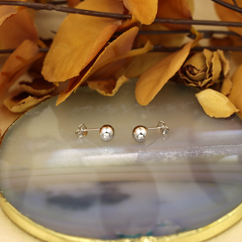 S925 Sterling Silver Bubble Stud Earrings for Women
