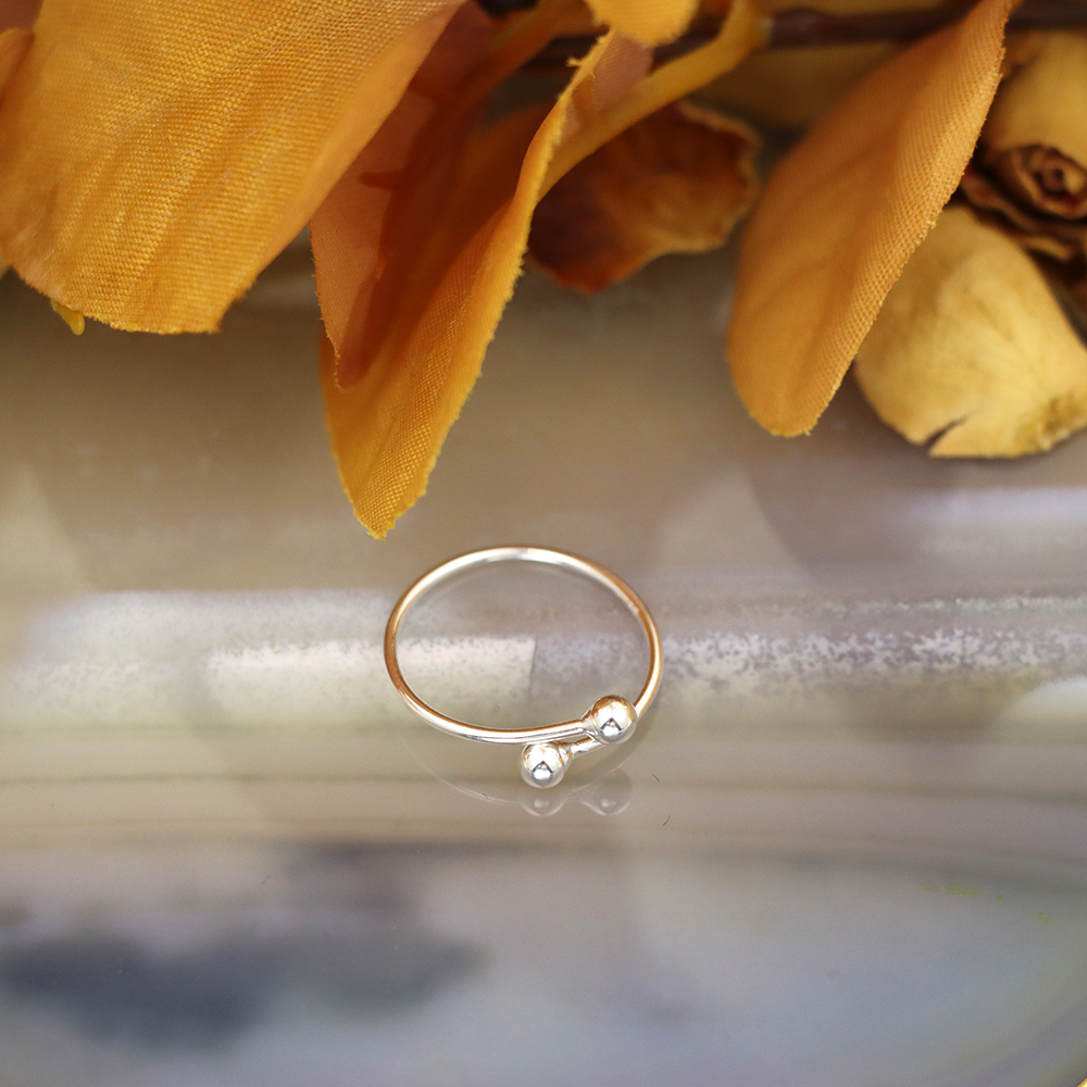 Solid 925 Sterling Silver Toe Ring Ball Design Ladies