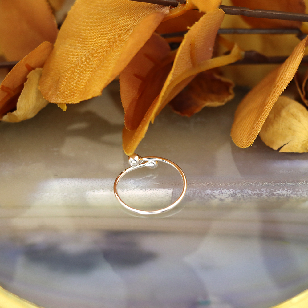 Solid 925 Sterling Silver Toe Ring Ball Design Ladies