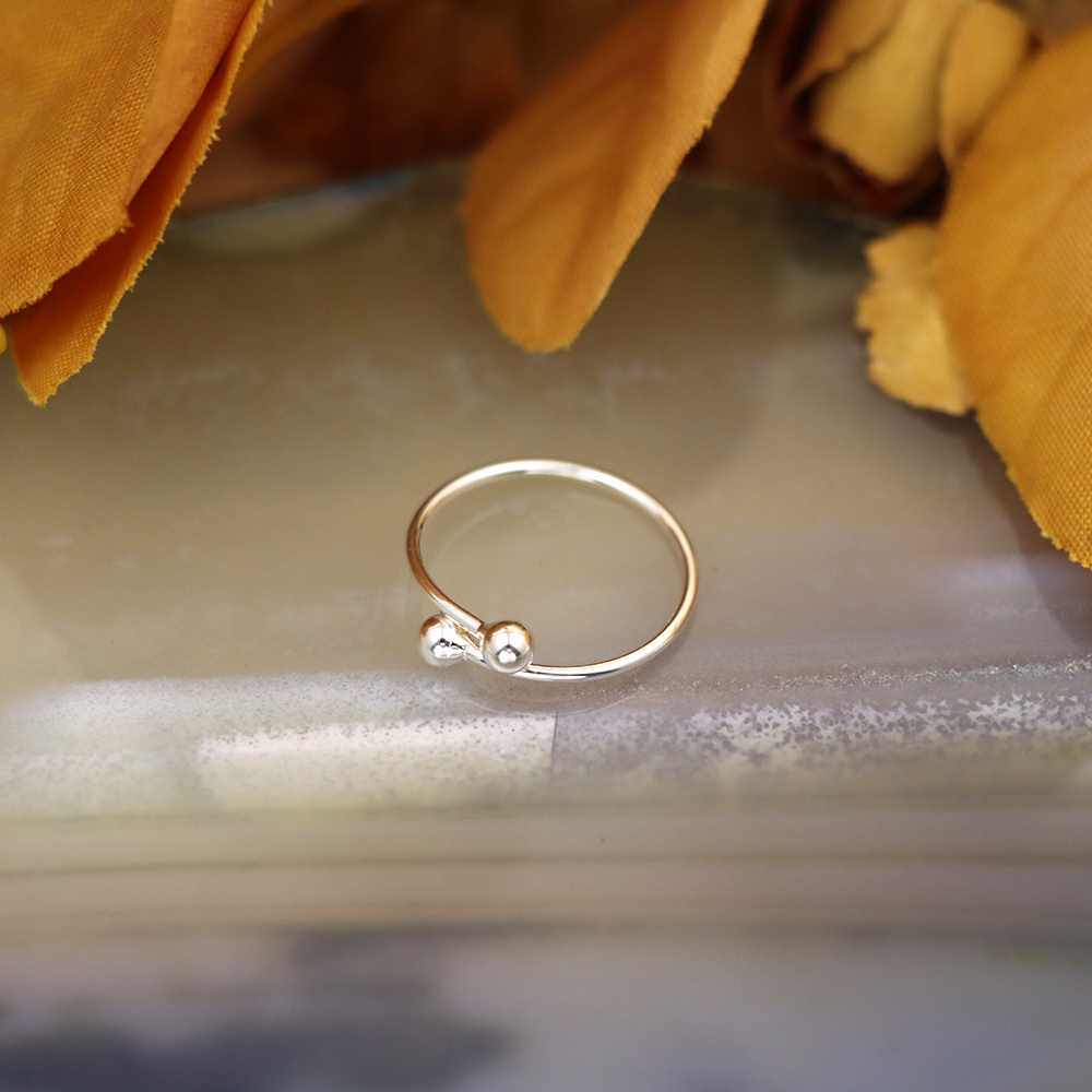 Solid 925 Sterling Silver Toe Ring Ball Design Ladies