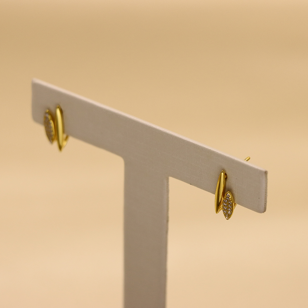 Sterling Silver Double Layer Crystal Spike Earrings - Minimalist Double Bar Stud Earrings