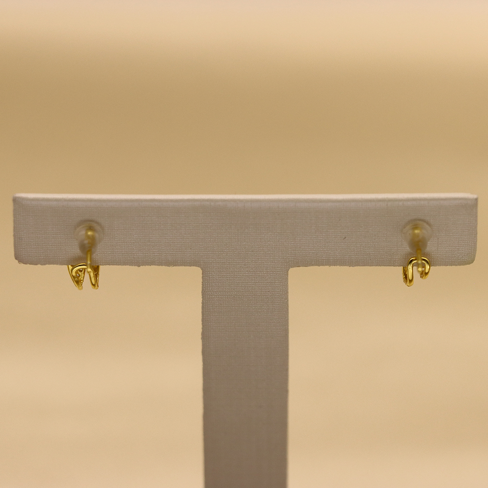 Sterling Silver Double Layer Crystal Spike Earrings - Minimalist Double Bar Stud Earrings