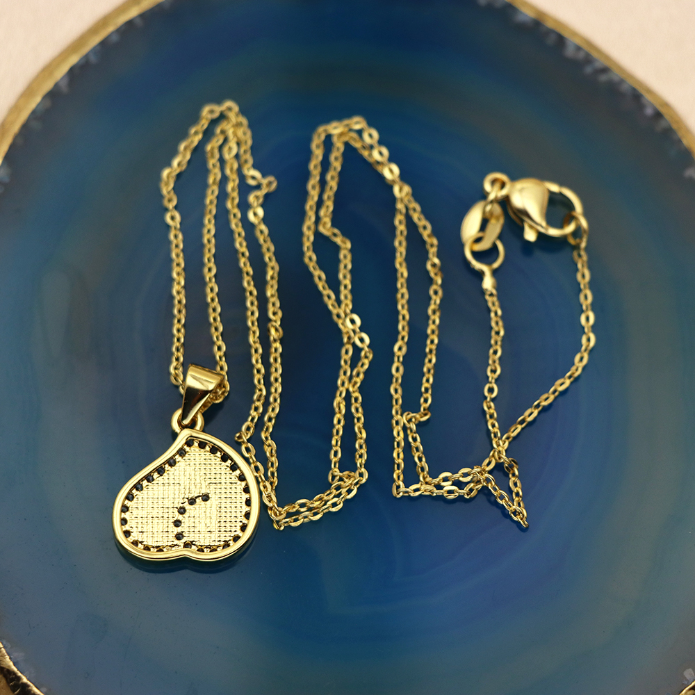 Opal Copper Gold-Plated Heart Pendant Fashion Necklace