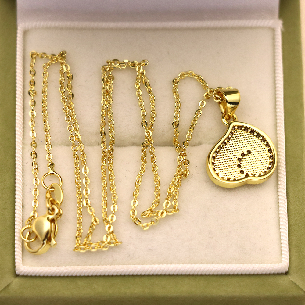 Opal Copper Gold-Plated Heart Pendant Fashion Necklace