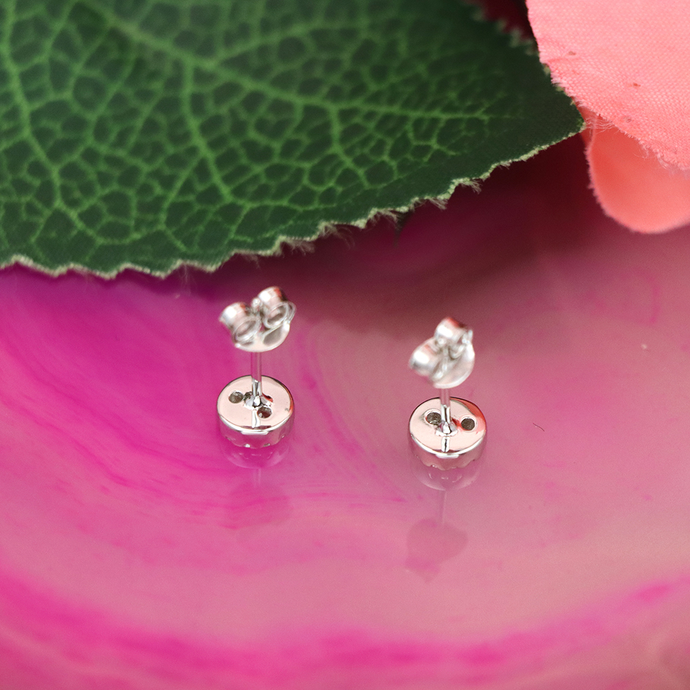 S925 Silver Fully Diamond-inlaid Round Stud Earrings for Women