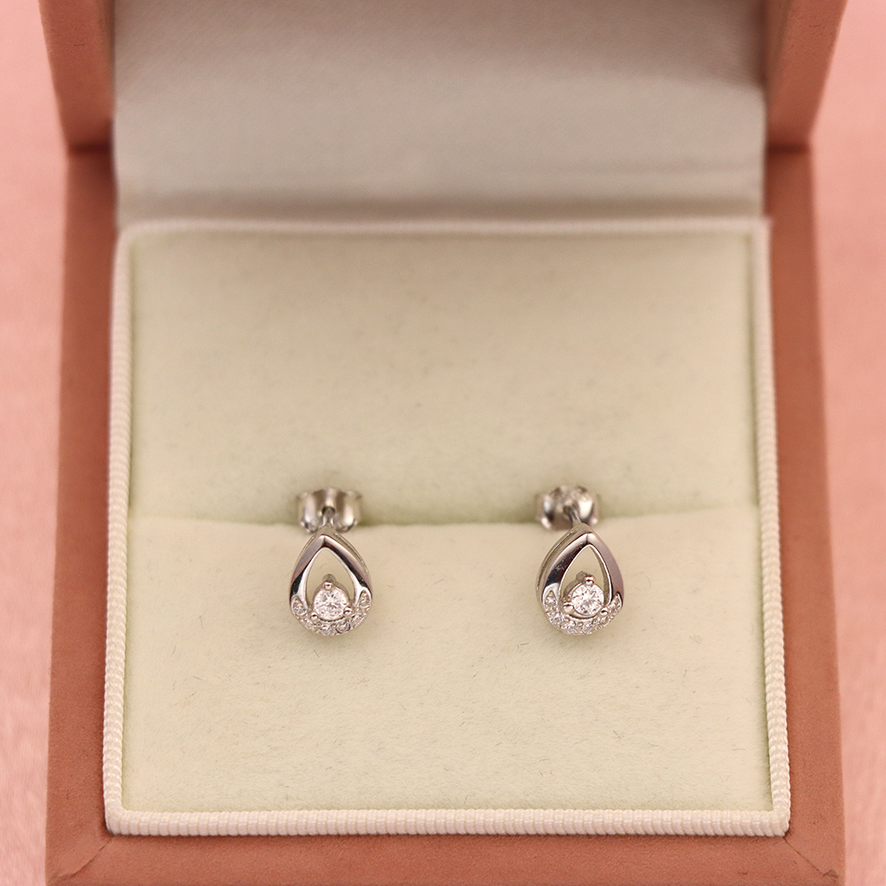 S925 Sterling Silver Drop - shaped Earrings