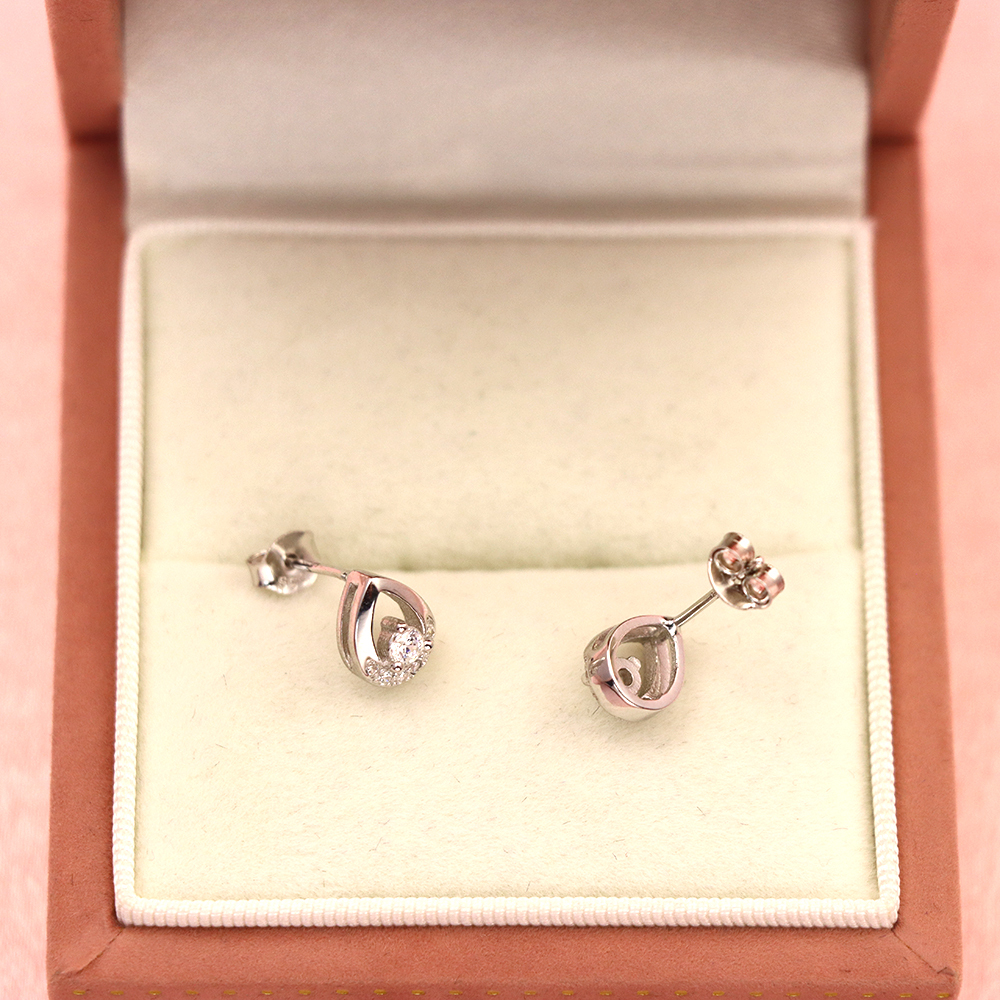 S925 Sterling Silver Drop - shaped Earrings