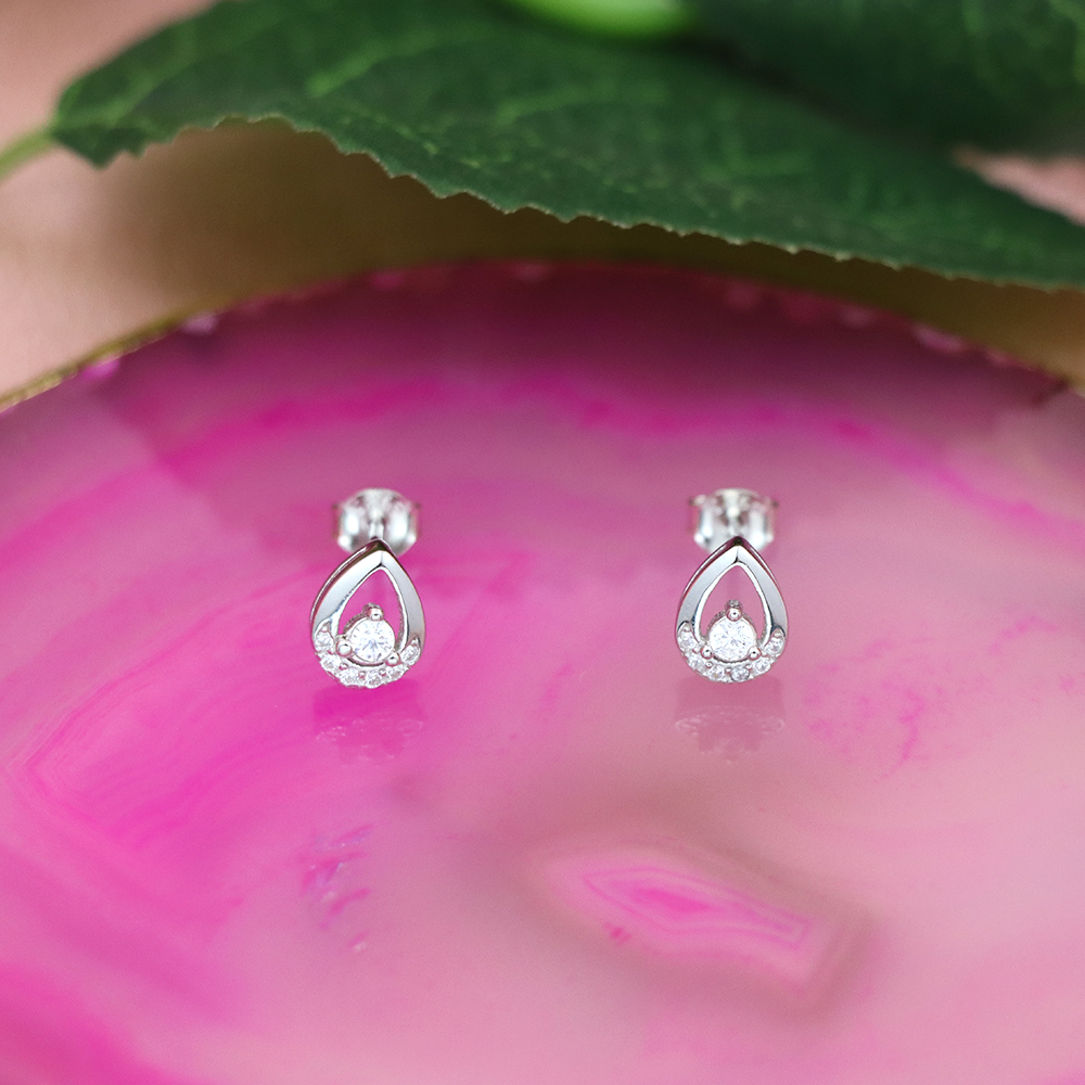 S925 Sterling Silver Drop - shaped Earrings