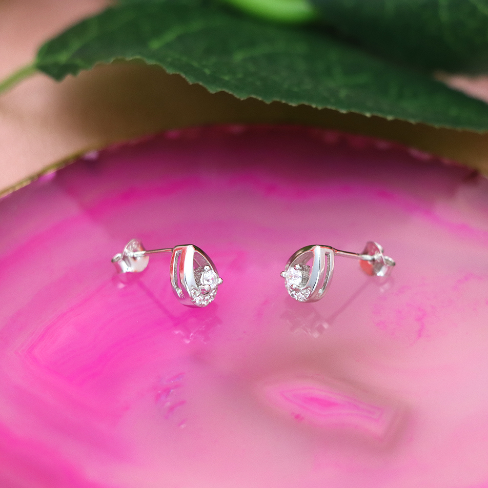 S925 Sterling Silver Drop - shaped Earrings