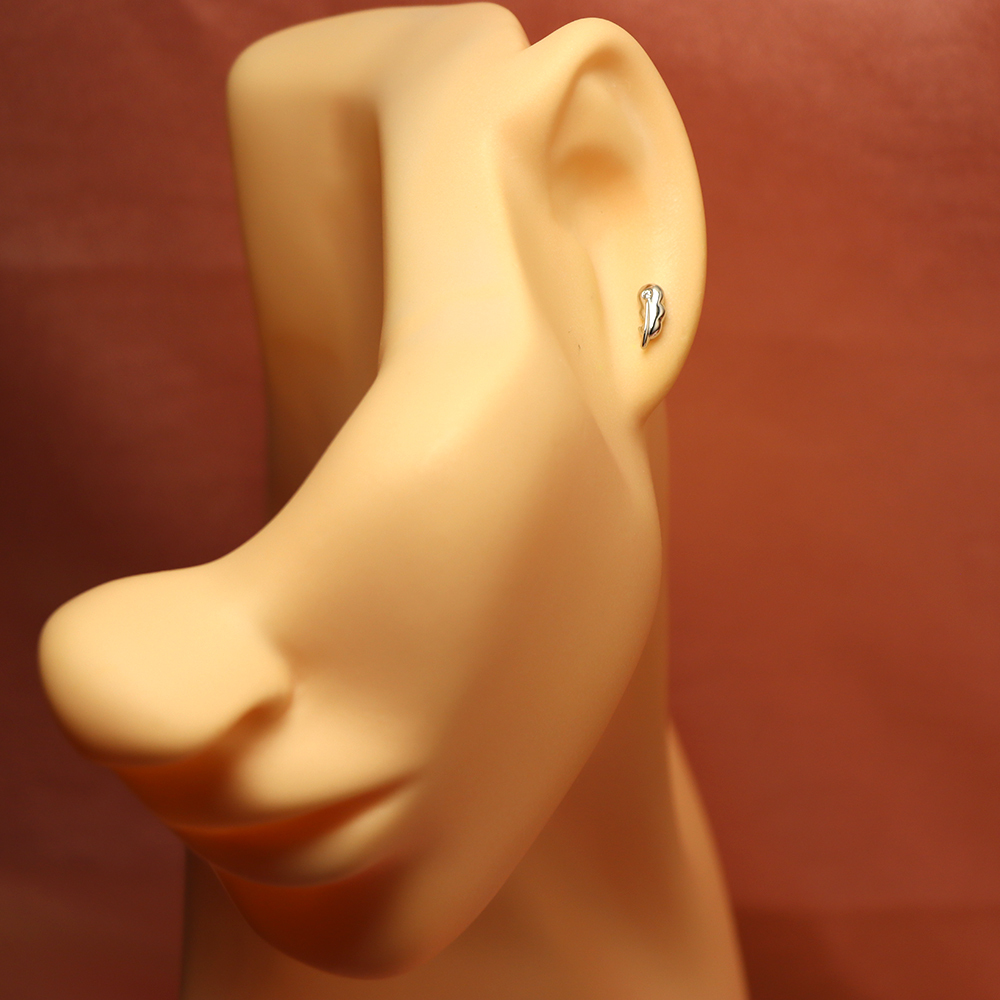 S925 Sterling Silver Leaf - shaped Micro - Inlaid Diamond Stud Earrings