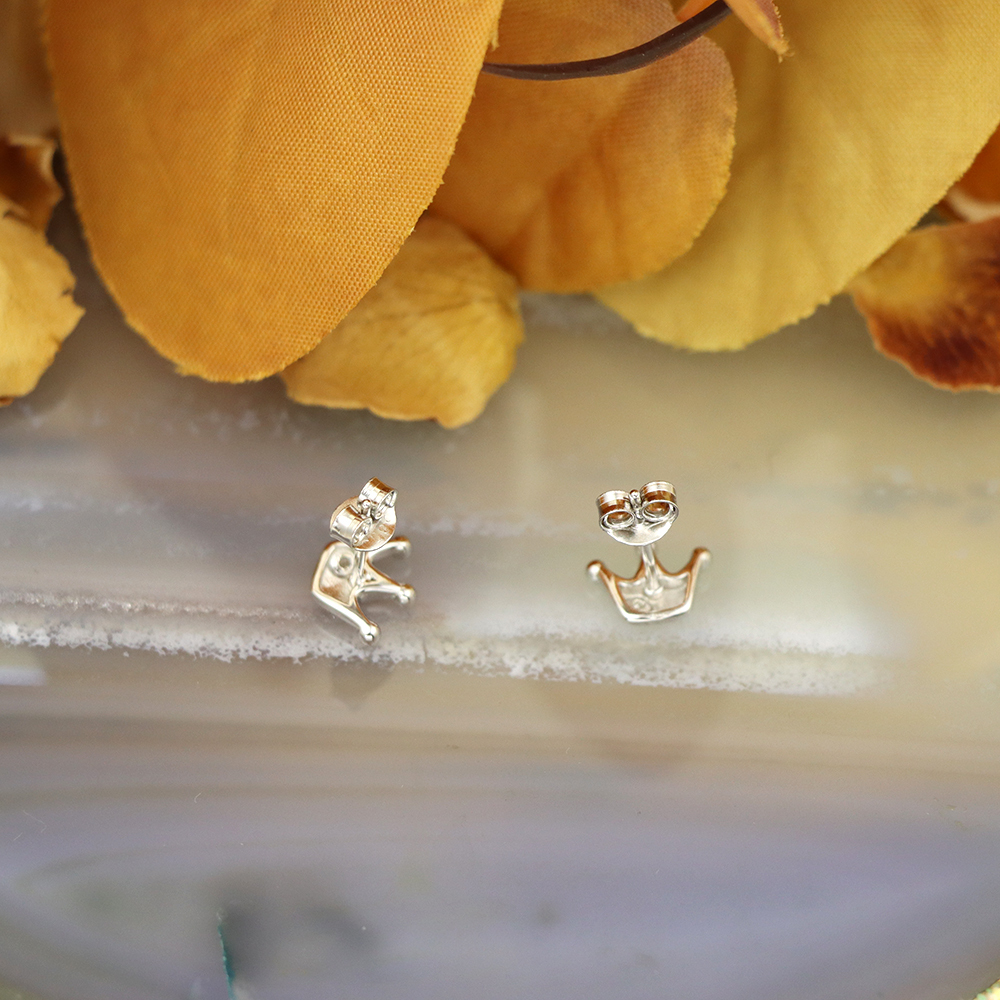 S925 Sterling Silver Crown Earrings